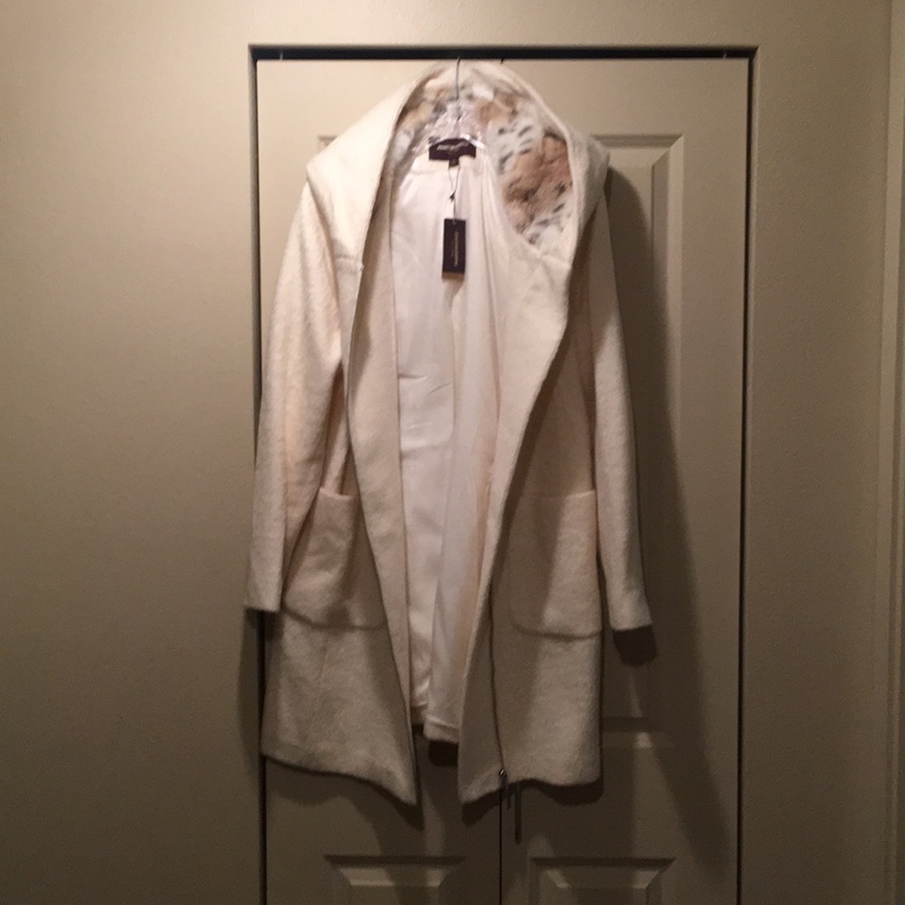 Johnston and Murphy cream overcoat